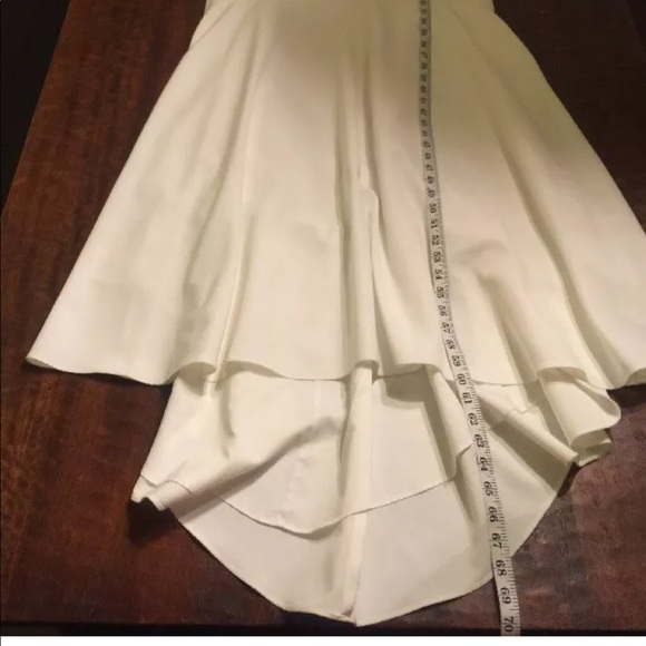 NWT Nicole Miller NY Sz 6 White Ruffle Crepe Gown - Picture 8 of 8